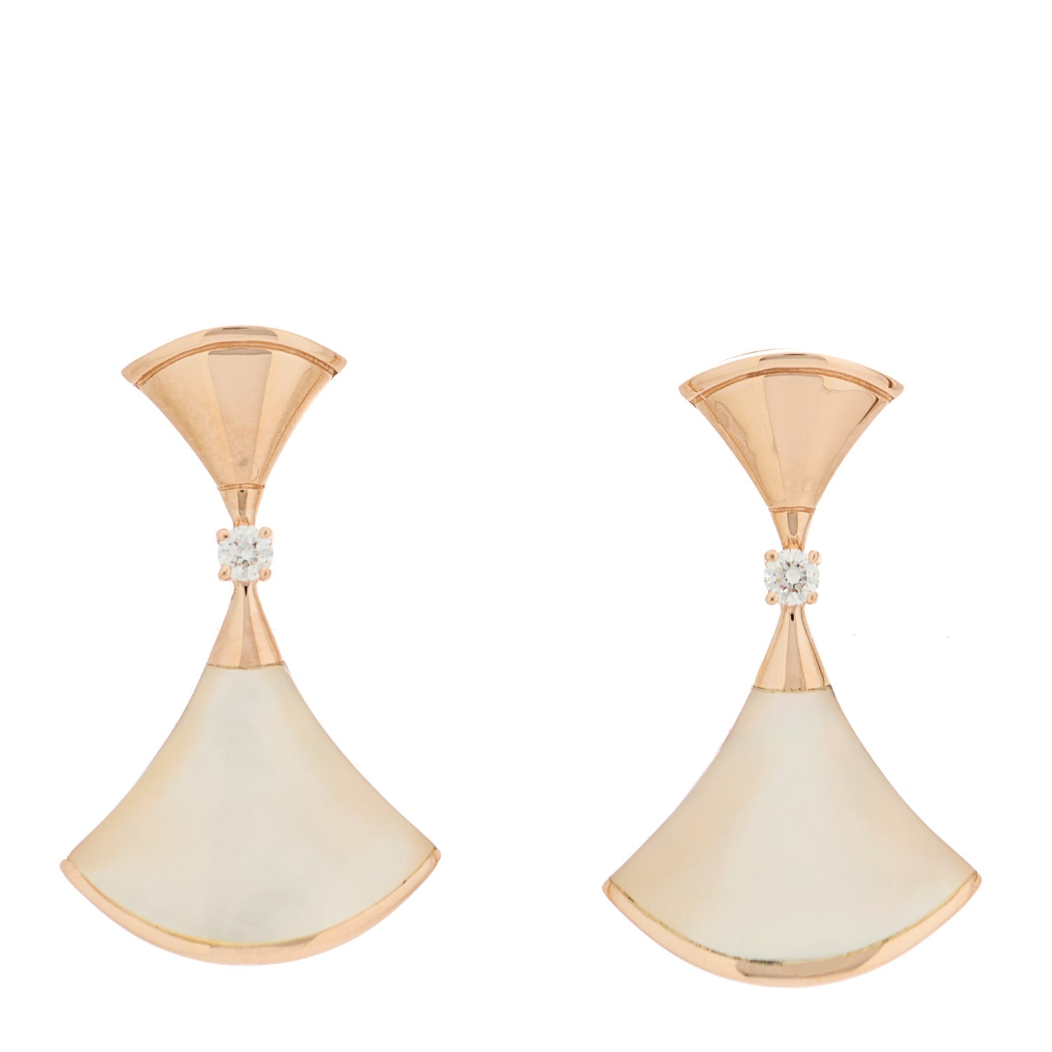 Bulgari 18K Rose Gold Diamond Mother of Pearl Divas' Dream Earrings 1 of 5