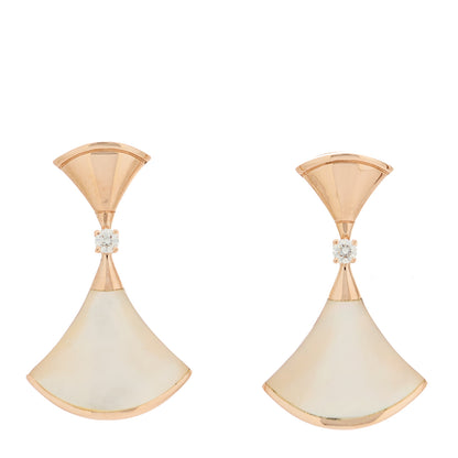 Bulgari 18K Rose Gold Diamond Mother of Pearl Divas' Dream Earrings 1 of 5