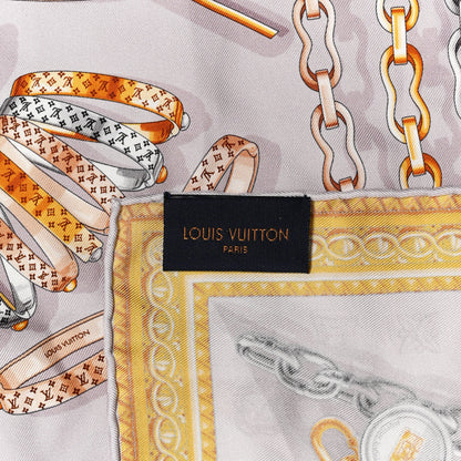 Louis Vuitton Silk Chains Square Scarf Pink 3 of 3