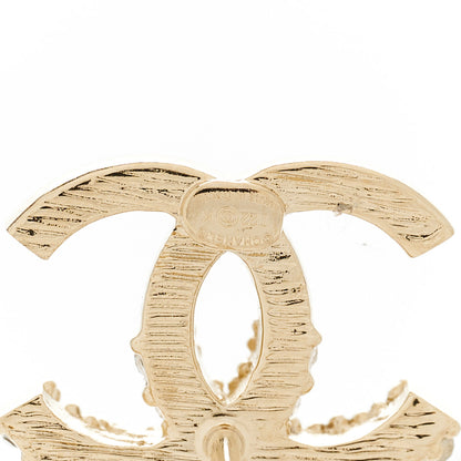 Chanel Crystal Metal CC Earrings Gold 3 of 5
