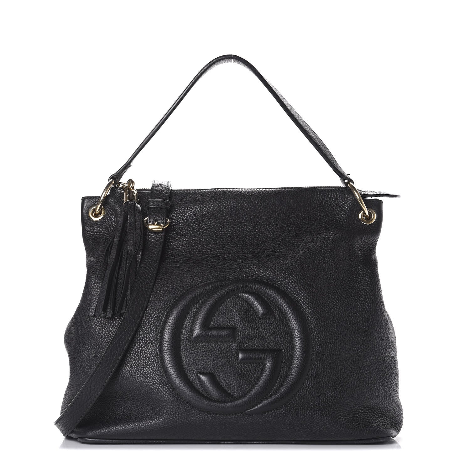 Gucci Pebbled Calfskin Large Soho Hobo Black 1 of 11