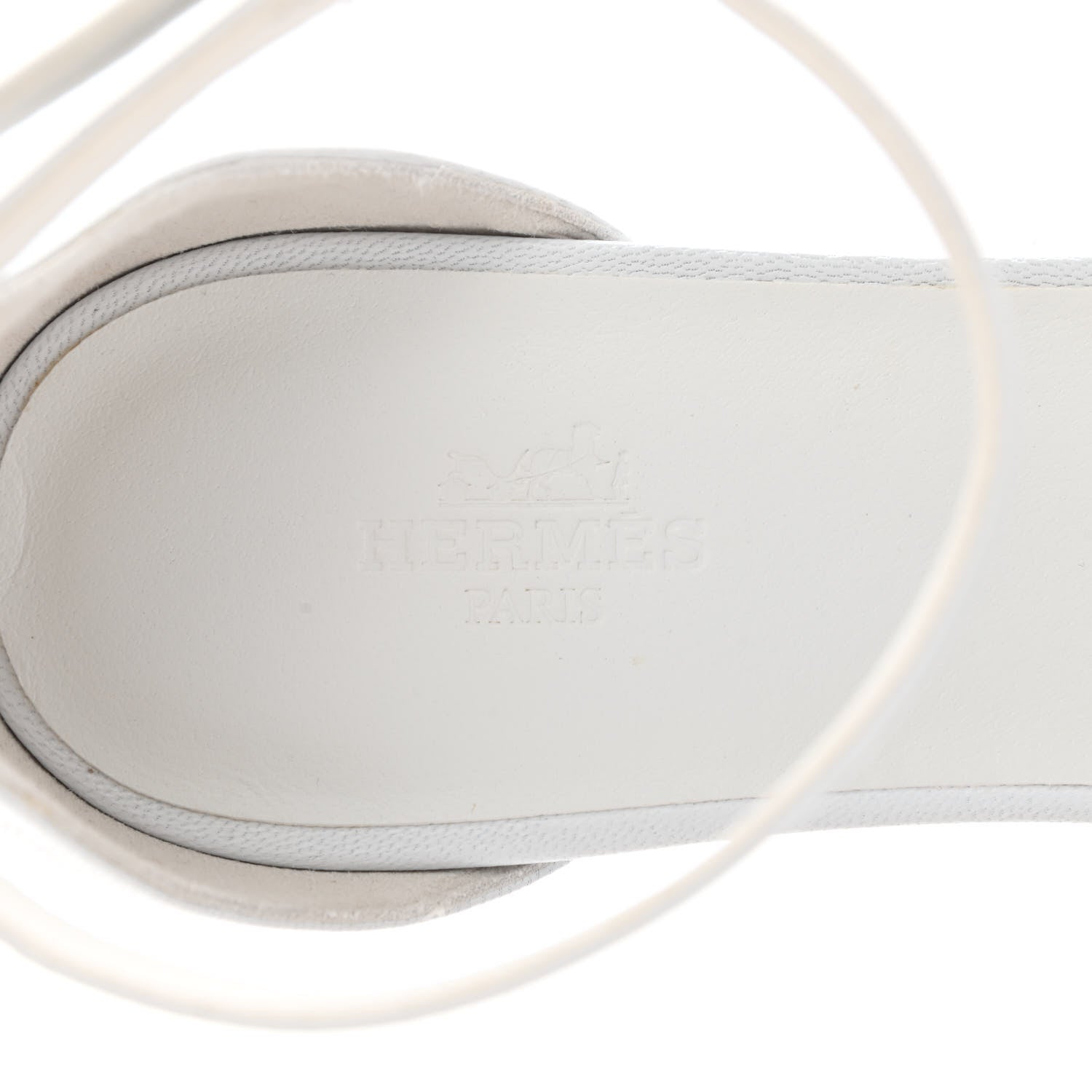 Hermes Goatskin Elda Espadrille Wedge Sandals 39 White 6 of 9