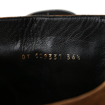 Saint Laurent Suede Joplin Buckle Booties 36.5 Land 12 of 14