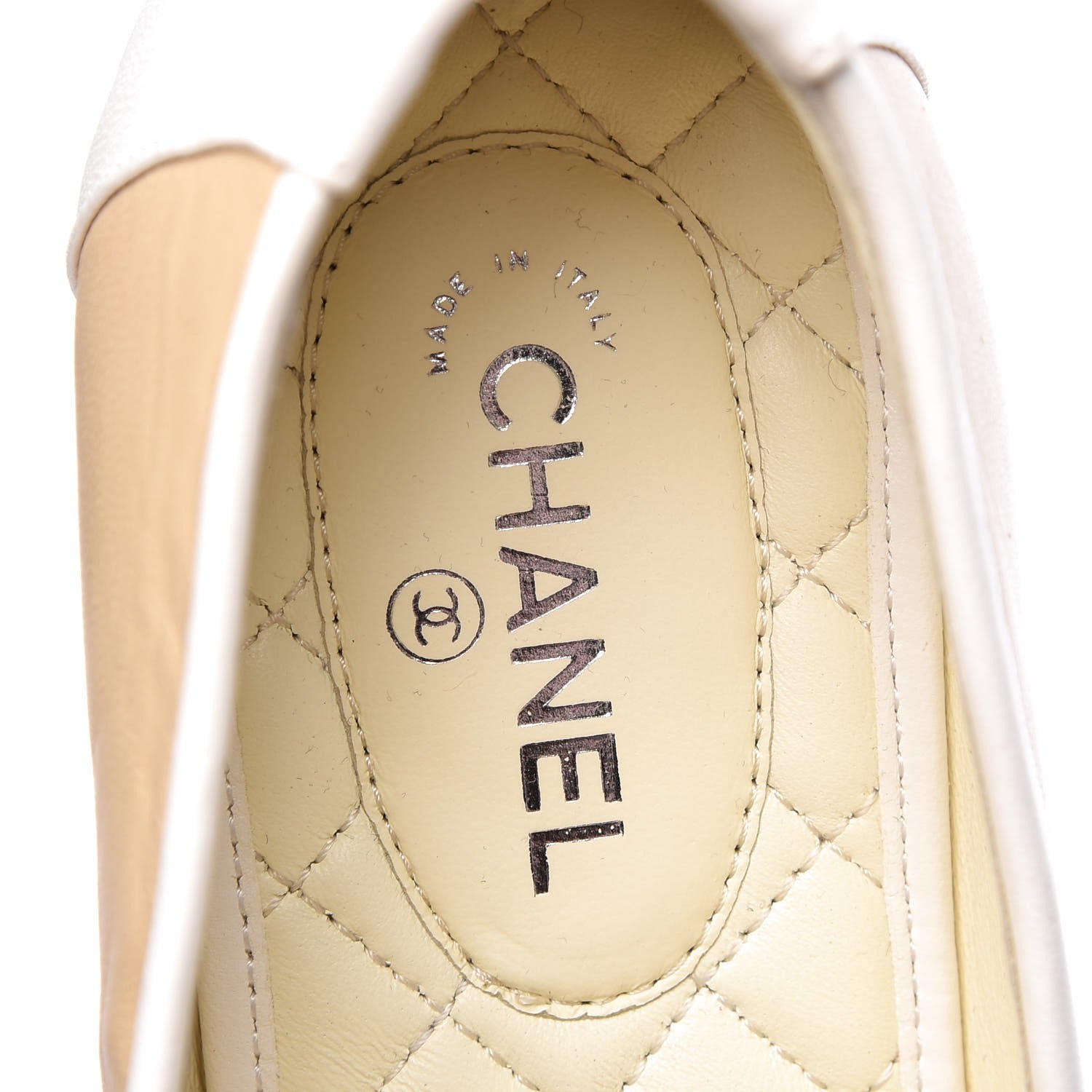 Chanel Lambskin CC Chain Loafers 37.5 Biege 7 of 9