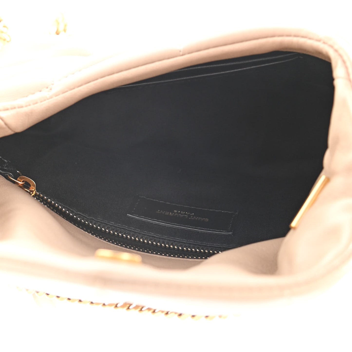 Lambskin Quilted Toy Loulou Puffer Monogram Chain Satchel Nude Powder