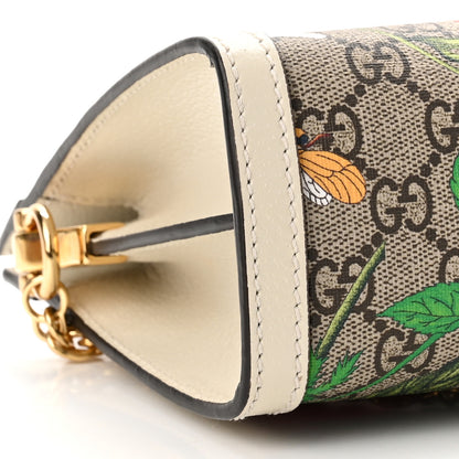 Gucci GG Supreme Monogram Flora Web Small Ophidia Chain Shoulder Bag White 9 of 11