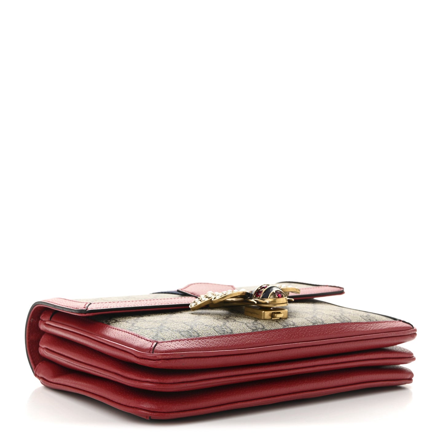 GG Supreme Monogram Medium Queen Margaret Shoulder Bag Red