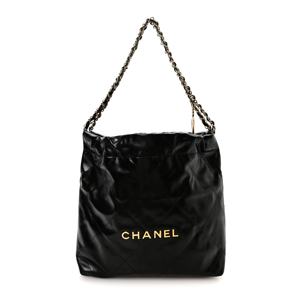 Chanel Shiny Calfskin Quilted Small Chanel 22 Black 1 of 11