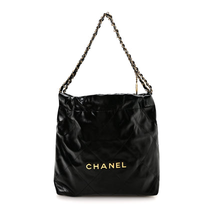 Chanel Shiny Calfskin Quilted Small Chanel 22 Black 1 of 11