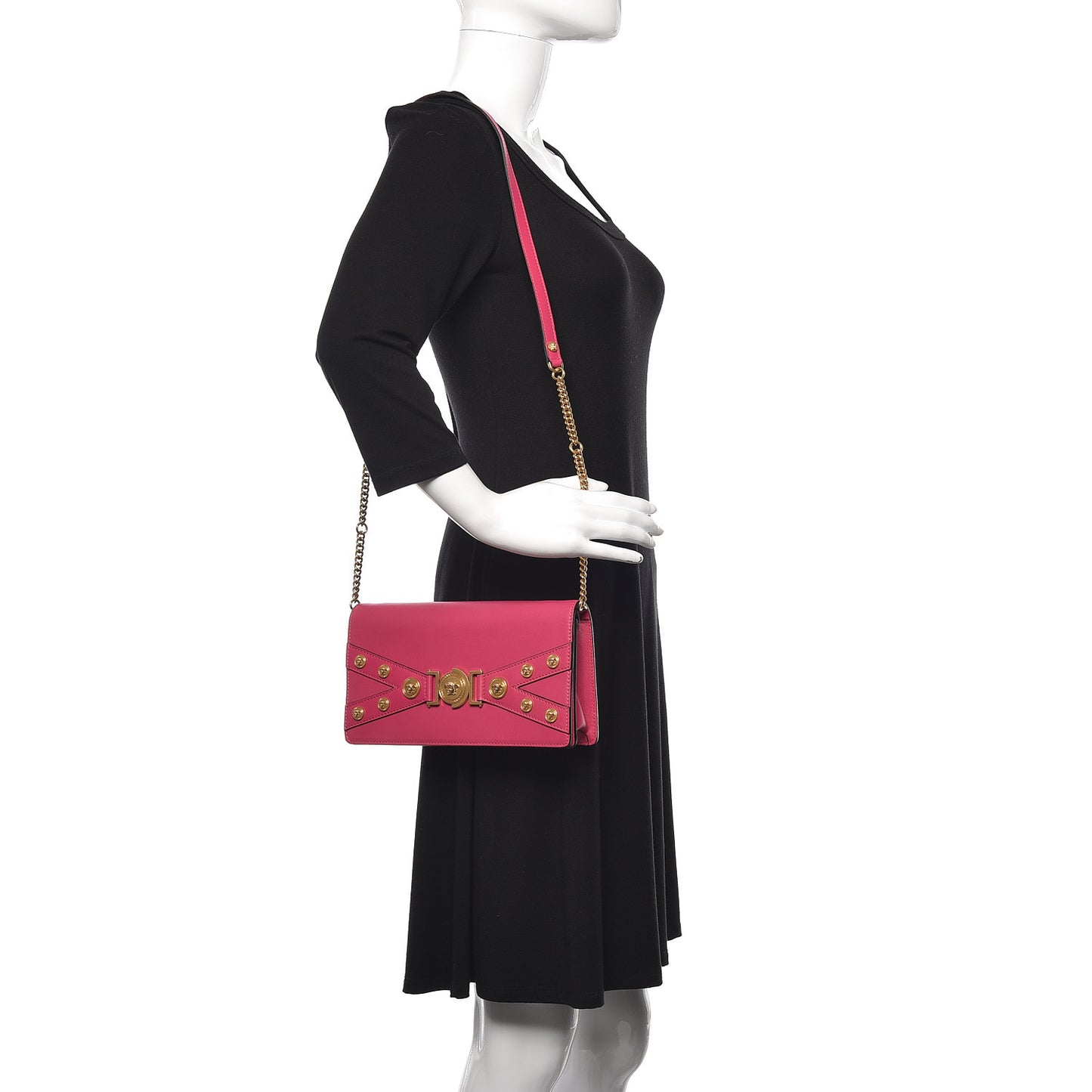 Calfskin Medallion Tribute Crossbody Pink
