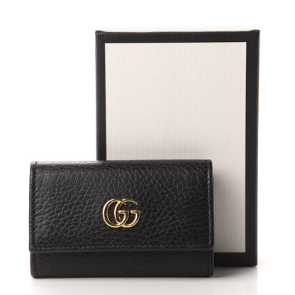Gucci Pebbled Calfskin GG Marmont 6 Key Holder Black 7 of 7