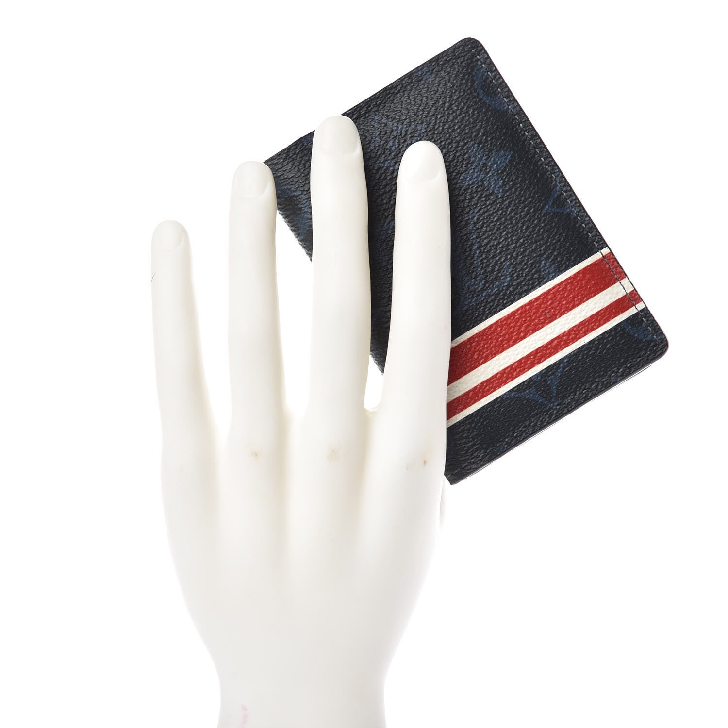 Louis Vuitton Monogram Cobalt Pocket Organizer NM Red Stripes 2 of 7