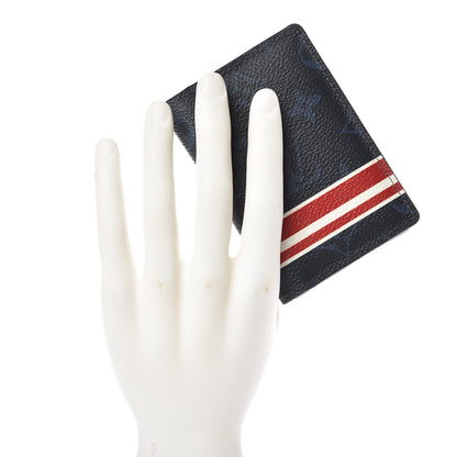 Louis Vuitton Monogram Cobalt Pocket Organizer NM Red Stripes 2 of 7