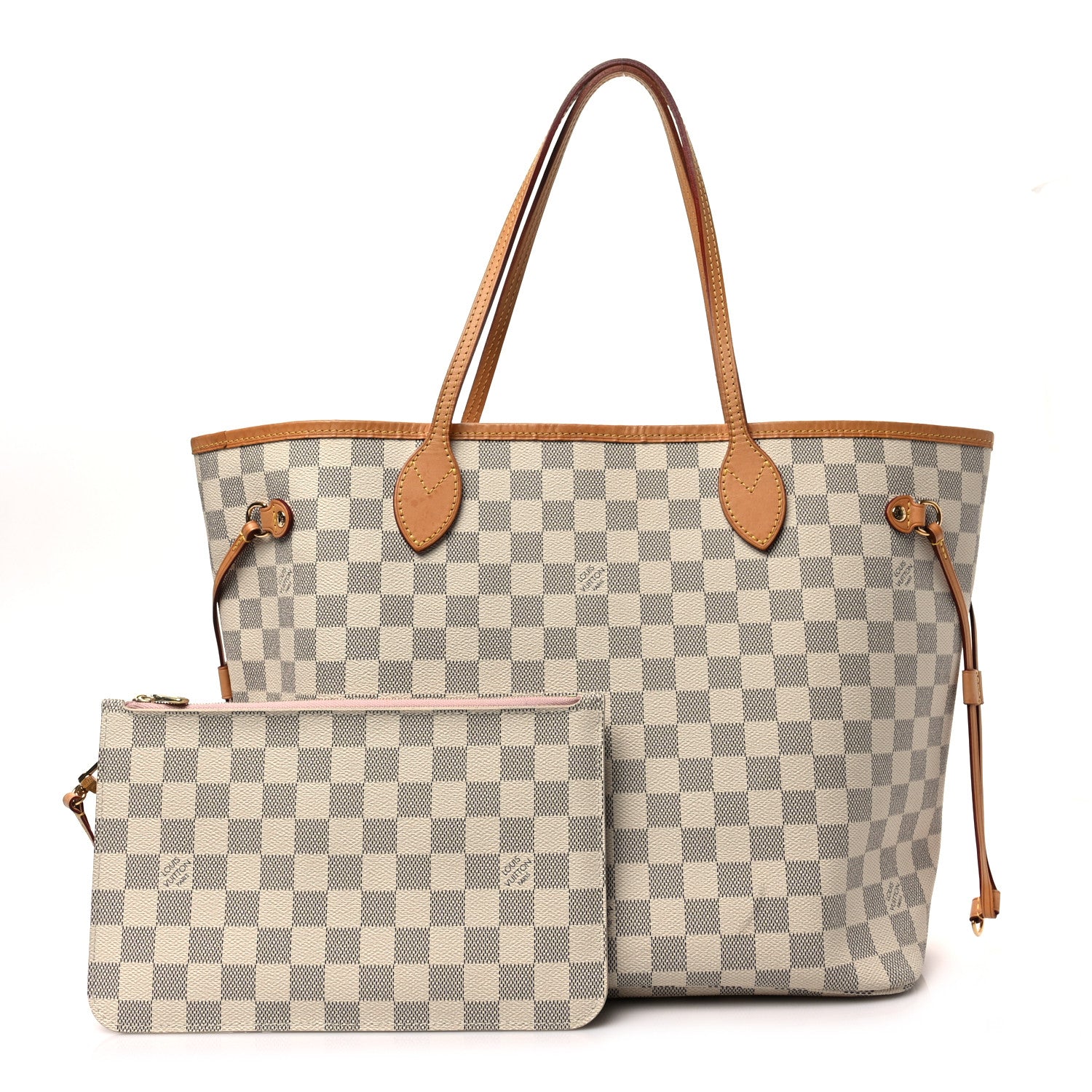 Louis Vuitton Damier Azur Neo Neverfull MM Rose Ballerine 1 of 8
