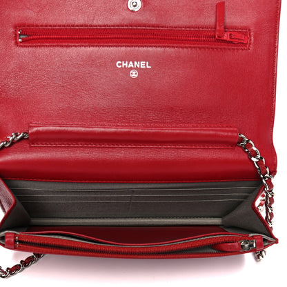 Chanel Caviar Timeless CC Wallet On Chain WOC Red 5 of 11