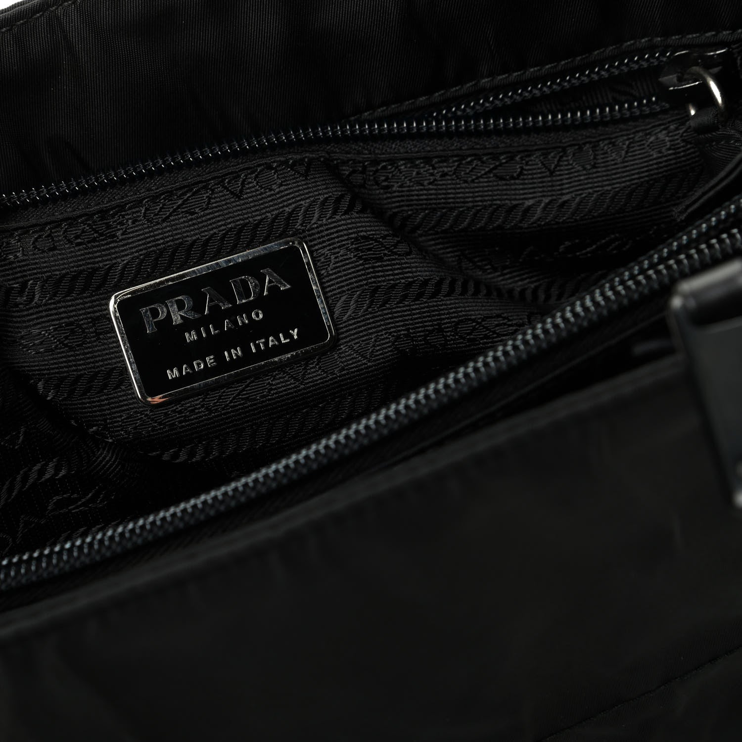 Prada Tessuto Nylon Calfskin Chain Tote Black 8 of 10
