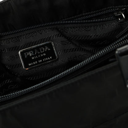 Prada Tessuto Nylon Calfskin Chain Tote Black 8 of 10