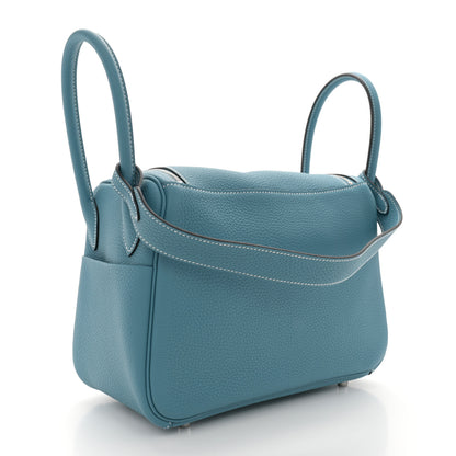 Hermes Taurillon Clemence Lindy 26 New Bleu Jean 3 of 11