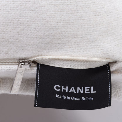Chanel Merino Wool Cashmere CC Pillow Beige Off White 2 of 3