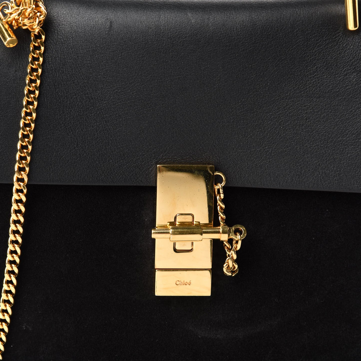 Suede Calfskin Mini Drew Shoulder Bag Black