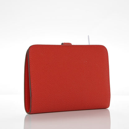 Hermes Togo Dogon Compact Shadow Wallet Rouge Pivoine 3 of 8