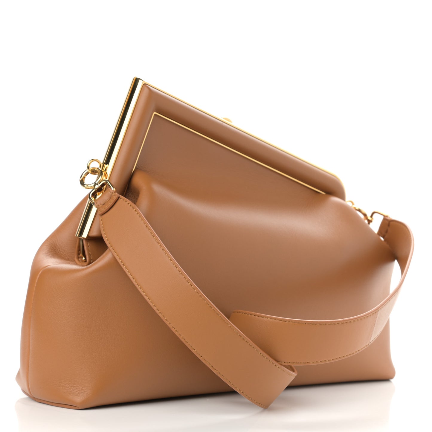 Shiny Nappa Medium Fendi First Caramello
