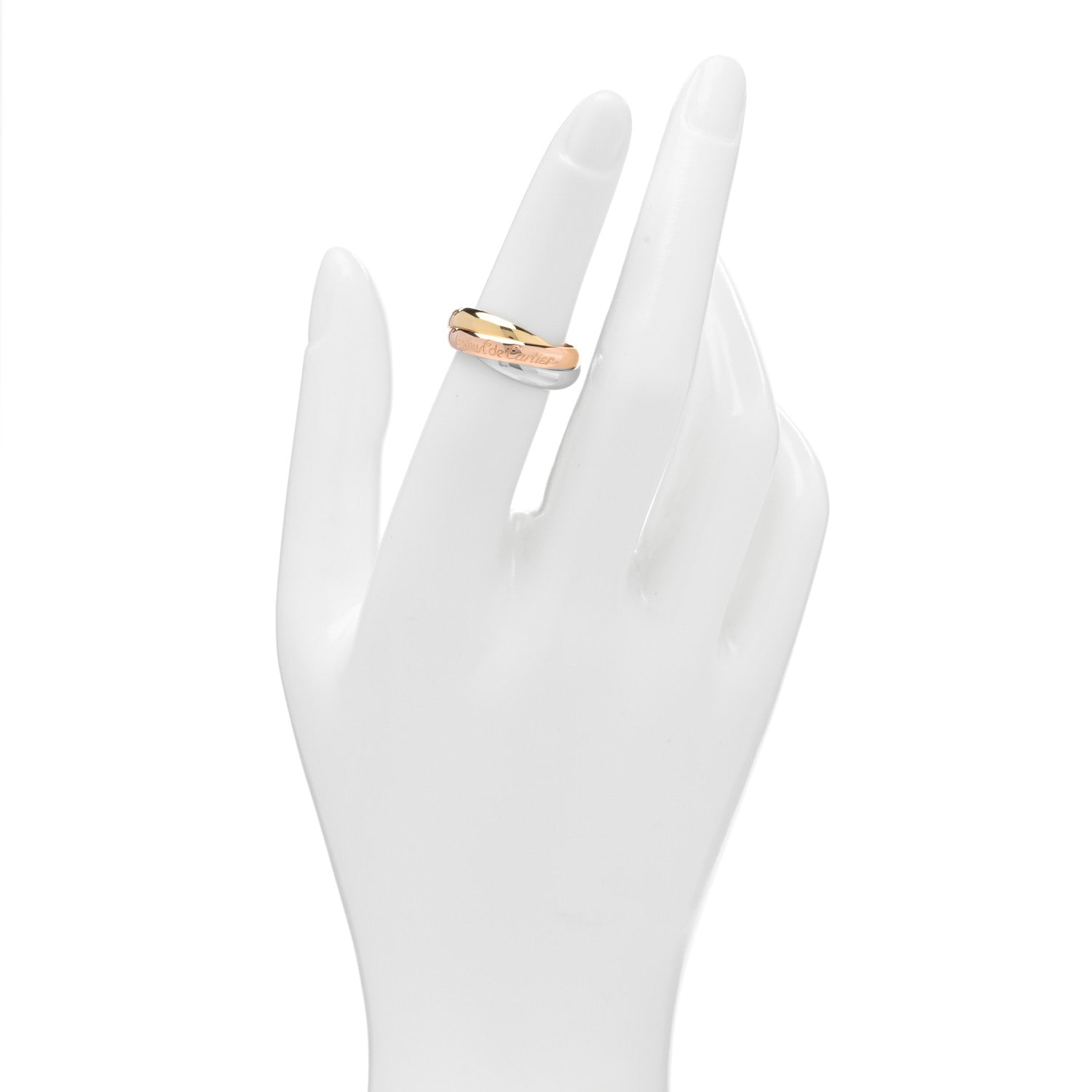 Cartier 18K Pink Yellow White Gold Classic Les Must De Cartier Trinity Ring 51 5.75 2 of 4