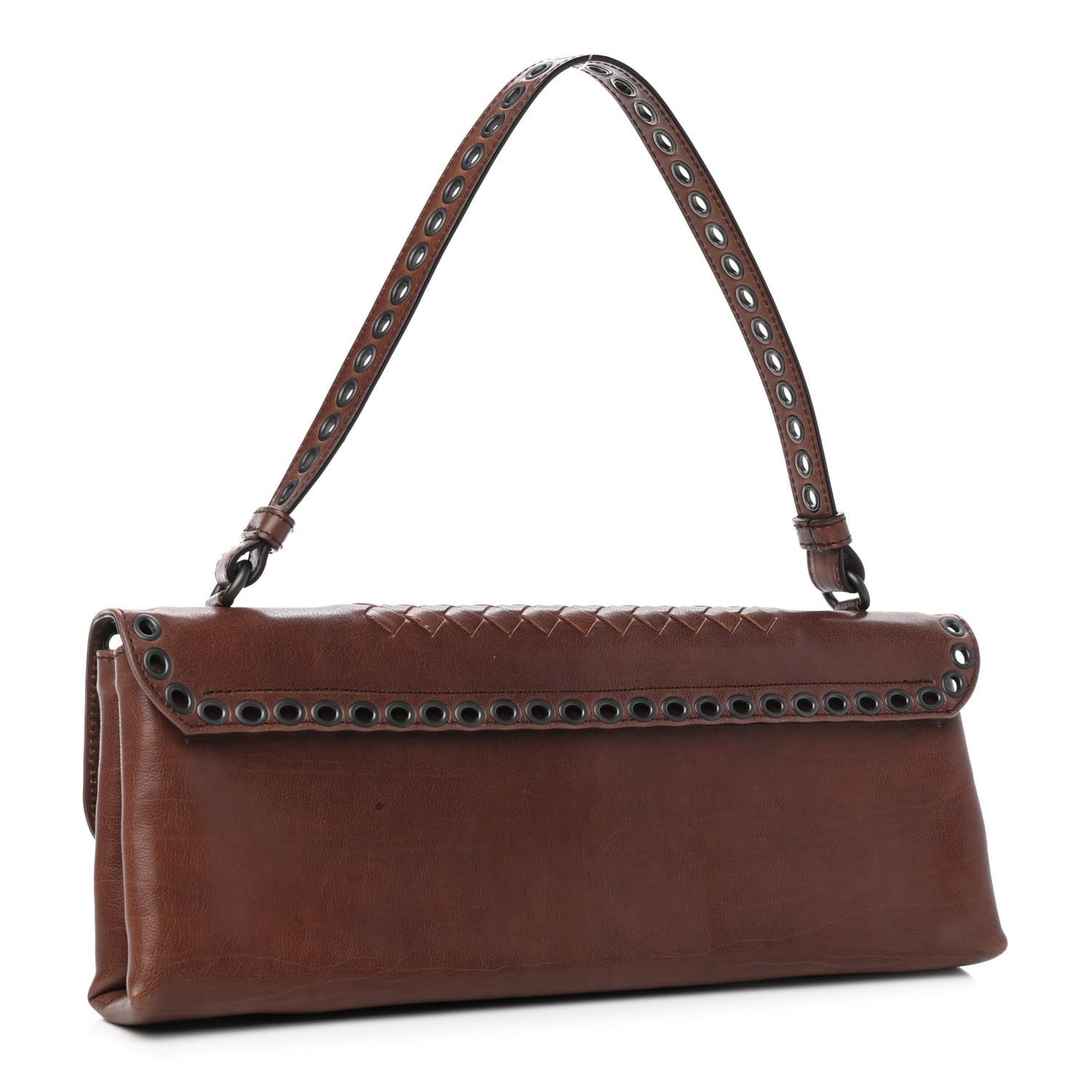 Nappa Intrecciato Grommet Flap Shoulder Bag