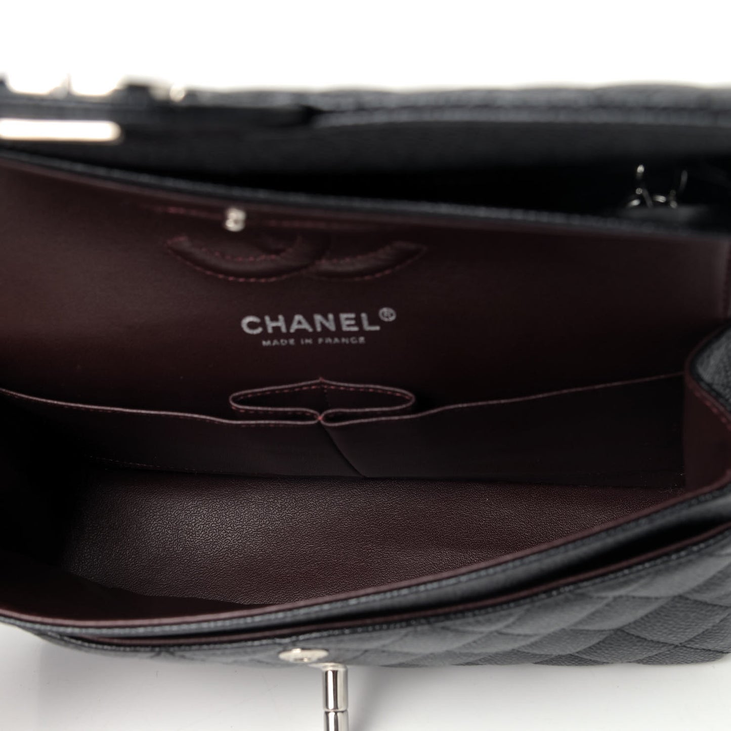 Caviar Quilted Small Double Flap Black