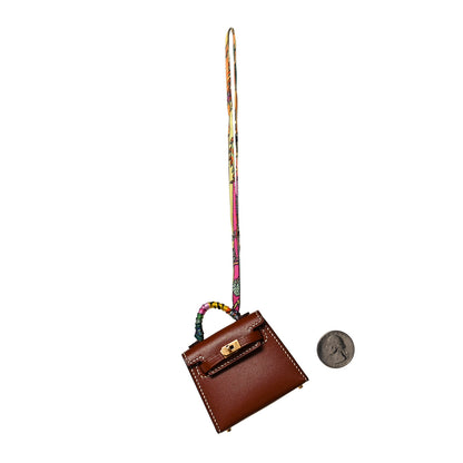 Hermes Tadelakt Mini Kelly Twilly Bag Charm Fauve 2 of 5