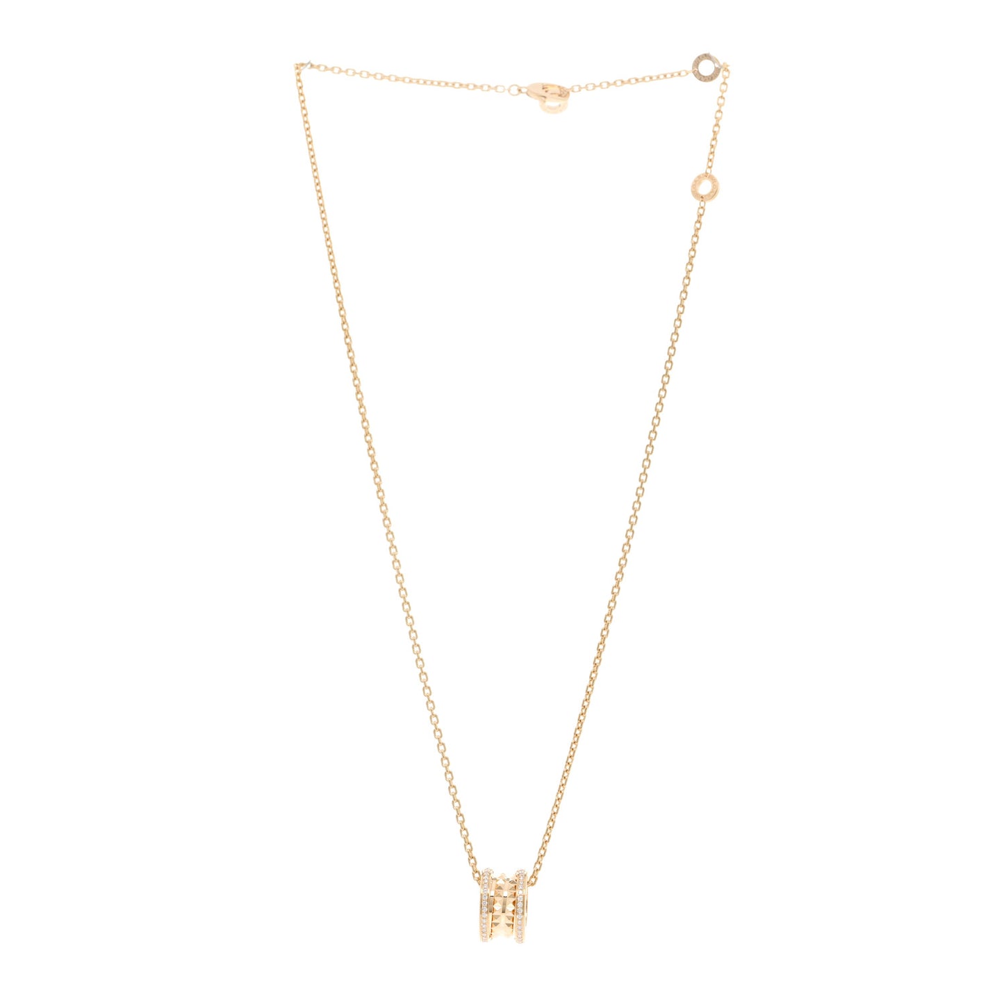 18K Yellow Gold Diamond .38ctw B.Zero1 Rock Pendant Necklace
