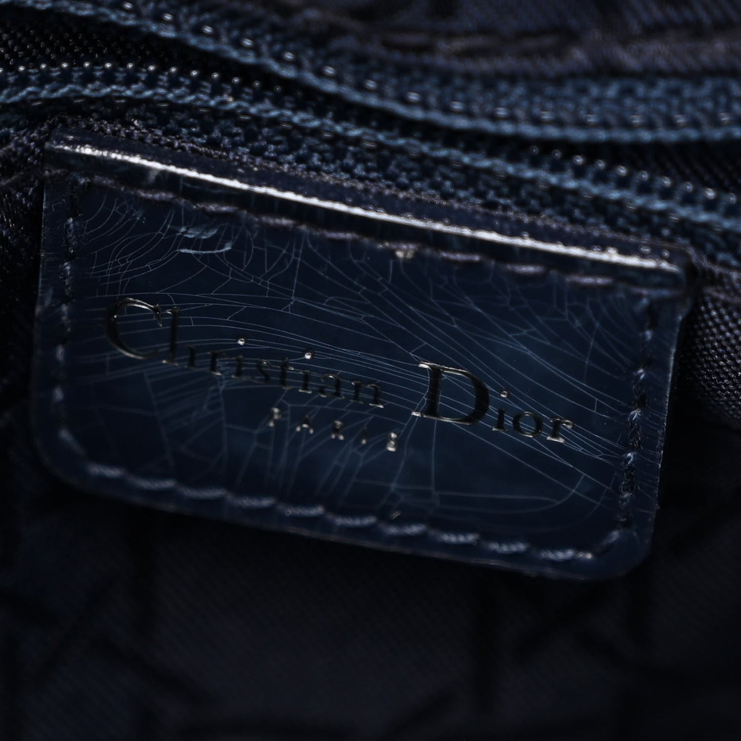 Denim Cannage Medium Lady Dior Blue