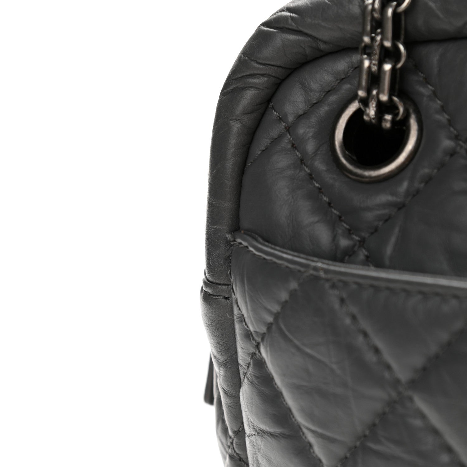 Chanel Aged Calfskin Quilted Large Reissue Camera Case Grey 13 of 15
