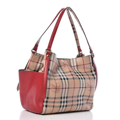 Burberry Haymarket Check Small Canterbury Tote Military Red 3 of 23