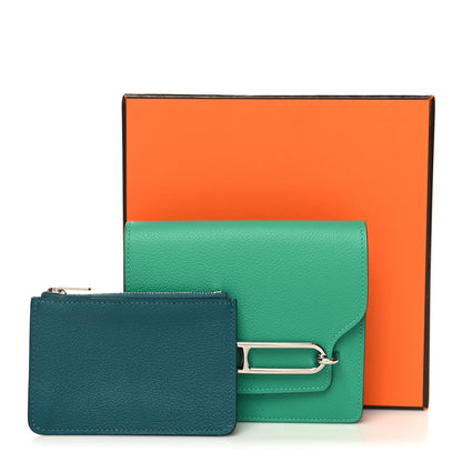 Hermes Evercolor Bi-Color Roulis Slim Wallet Menthe Vert Bosphore 11 of 11