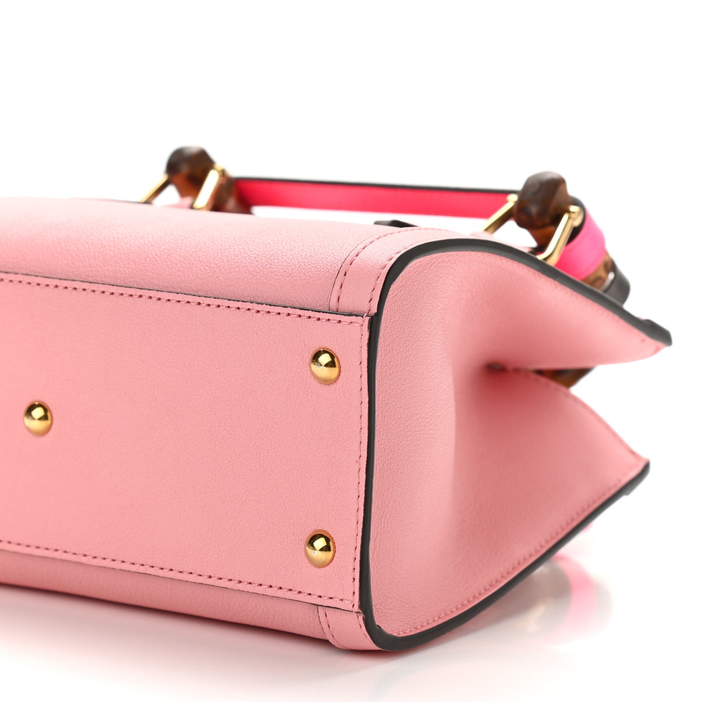 Wonka Grain Calfskin Mini Diana Tote Bag Wild Rose Fuxia Fluo