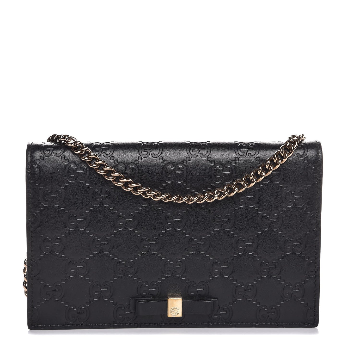 Guccissima Signature Bowy Chain Wallet Black