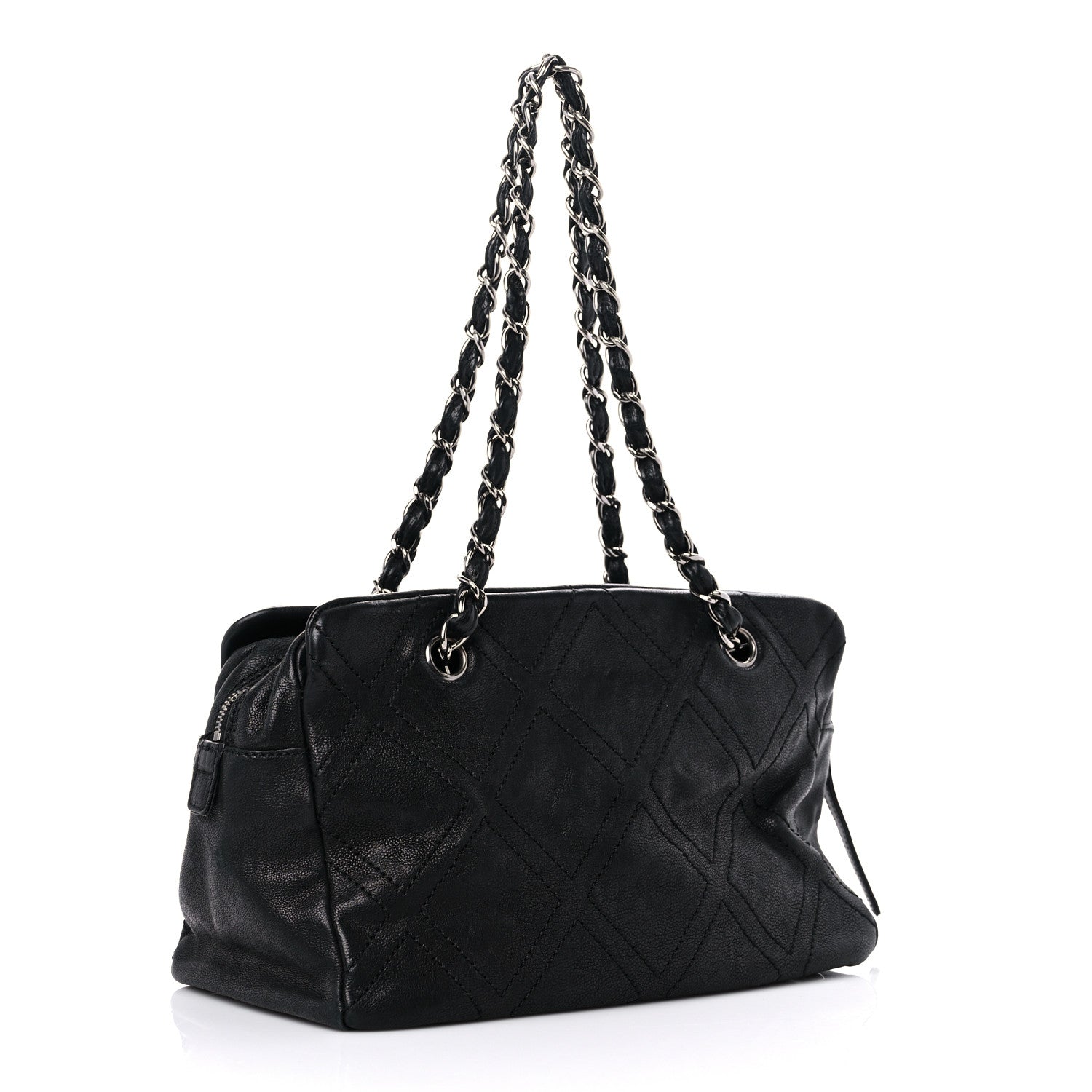 Chanel Calfskin Small Diamond Stitch Tote Black 2 of 18