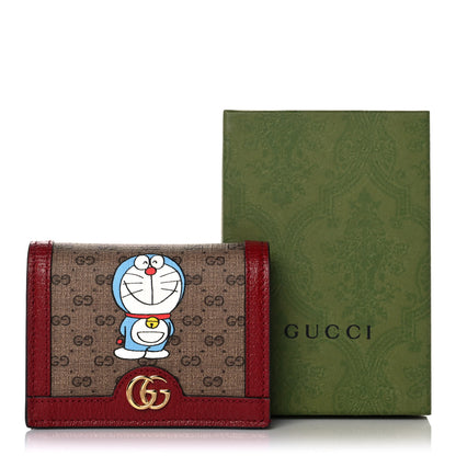 Gucci X DORAEMON Mini Vintage GG Supreme Monogram Card Case Wallet Beige Cherry Red 10 of 10
