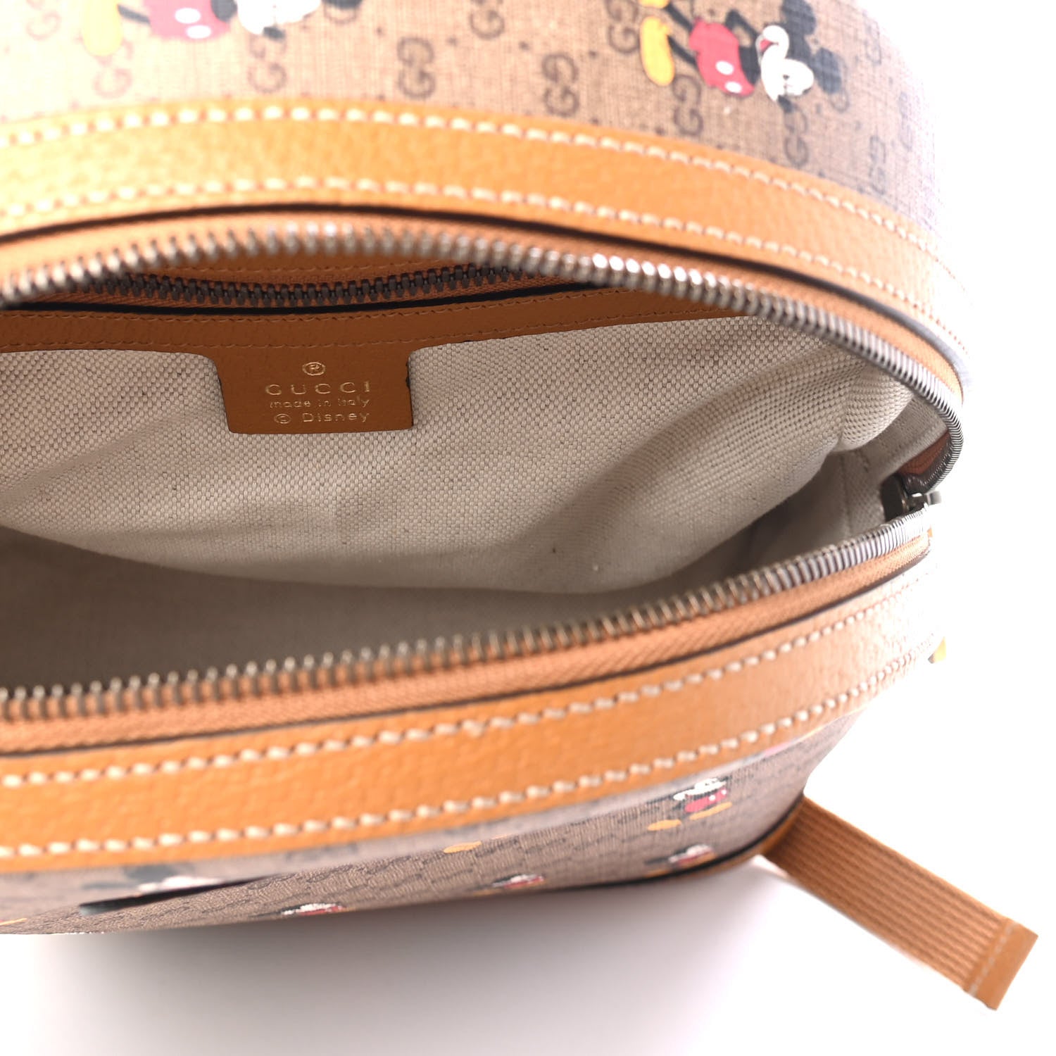 Gucci X DISNEY Mini Vintage GG Supreme Monogram Mickey Mouse Small Dome Backpack Beige Vintage Sun Oil 4 of 4