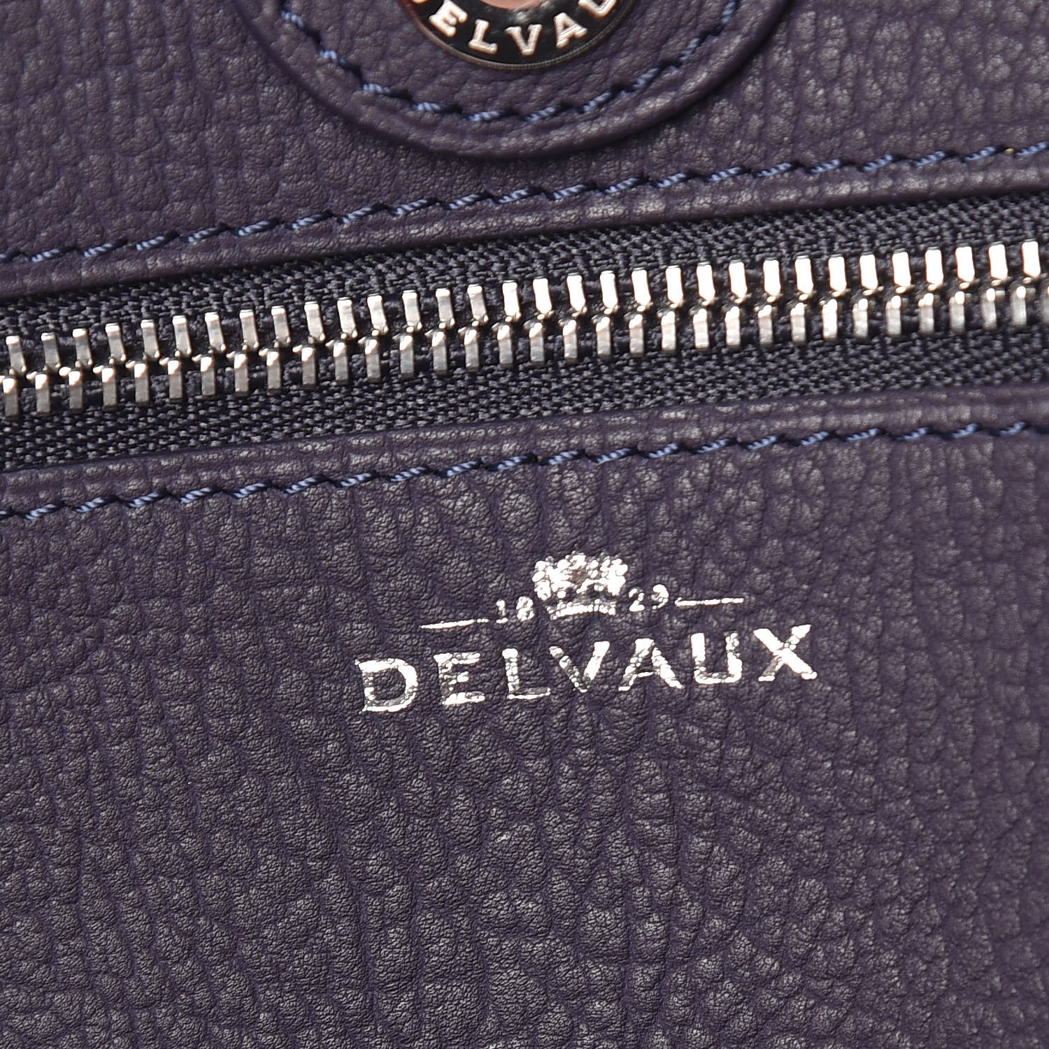 Delvaux Grained Calfskin Le Pin Tote Indigo 7 of 11