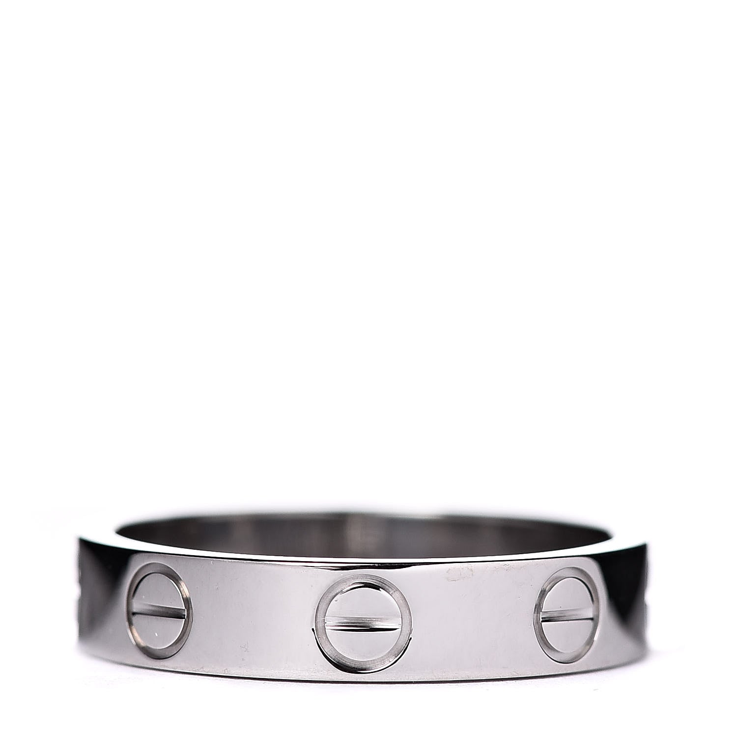 Cartier 18K White Gold 3.5mm LOVE Wedding Band Ring 48 4.5 3 of 5