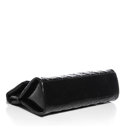 Chanel Glazed Crackled Calfskin Studded Mademoiselle Flap Black 4 of 8