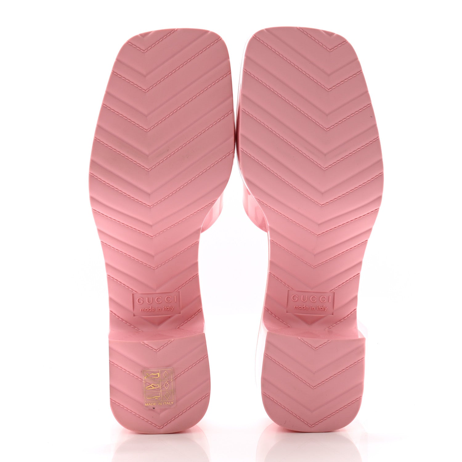 Gucci Rubber Gucci Logo Womens Platform 20/60mm Slide Sandals 37 Wild Rose 5 of 9