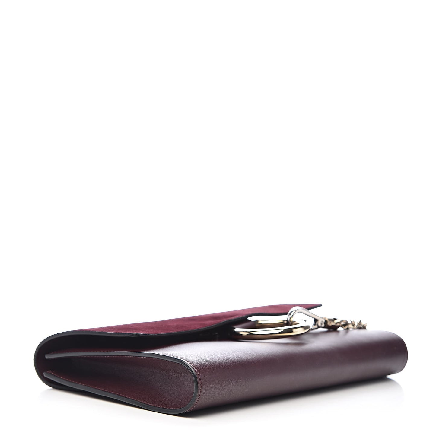Suede Calfskin Faye Clutch Dark Purple