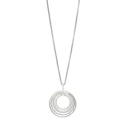 David Yurman Sterling Silver Diamond Large Stax Pendant Necklace 1 of 4