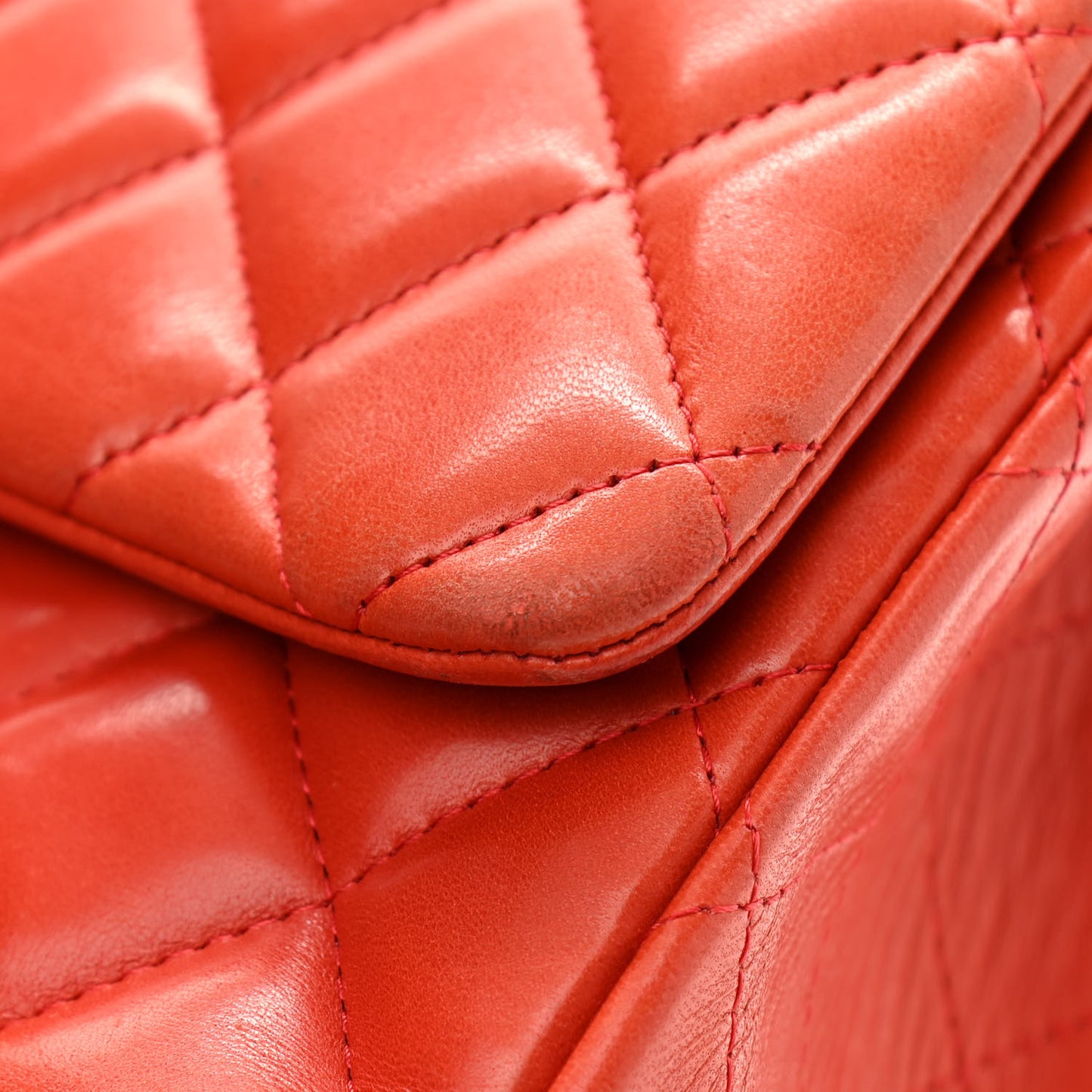 Lambskin Quilted Maxi Double Flap Red