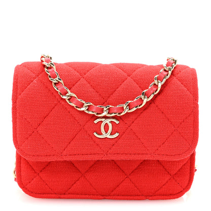 Chanel Jersey Quilted Micro Mini Flap Red 1 of 10