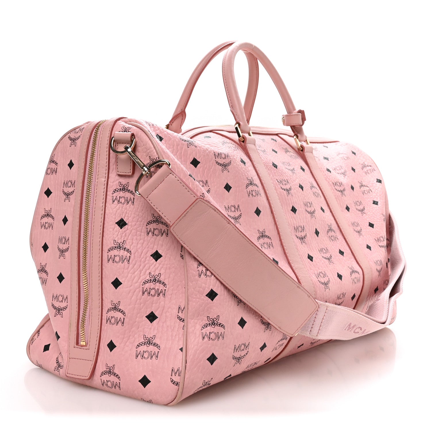 MCM Visetos Large Traveler Weekender Bag Light Pink 2 of 9
