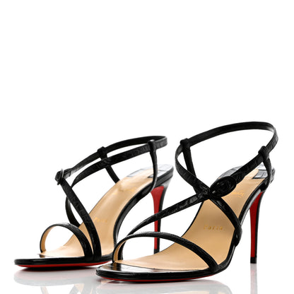 Christian Louboutin Calfskin Alligator Embossed Selima 85 Sandals 40 Black 3 of 8